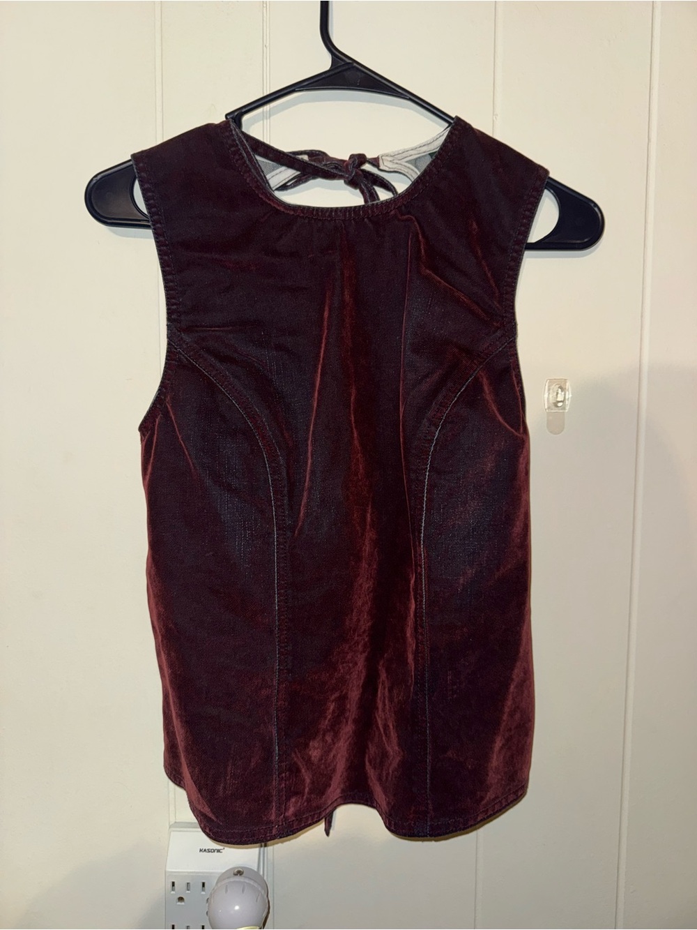 wild fable Velvet Sleeveless Top in Deep Burgundy